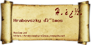 Hrabovszky Álmos névjegykártya