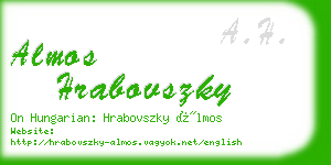 almos hrabovszky business card